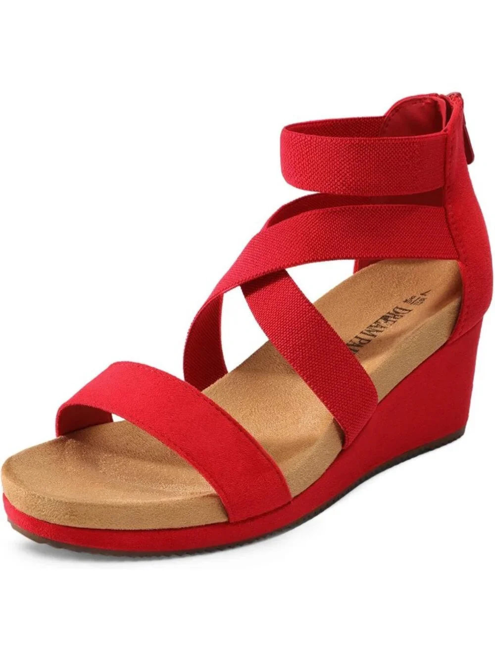 Stylish Open Toe Platform Wedge Sandals with Elastic Ankle Strap - Summer